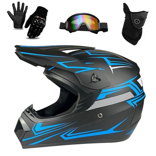 Dirtbike-Helm für Jugendliche und Kinder, Integralhelm für...