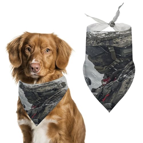 A Swiss Army Soldier Dog Bandanna Comply to Modern Swiss Uniform Adjustable Pet Triangle Kerchief Scarf for Cat and Dog
