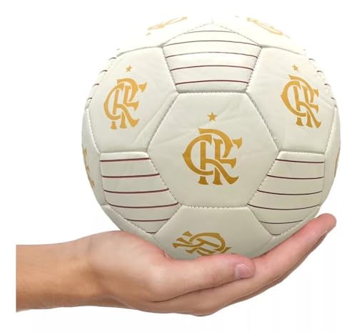 Mini Bola do Flamengo Branca/Dourado Oficial - Futebol