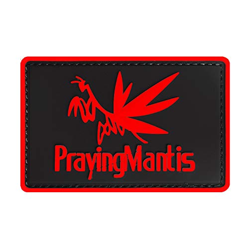 Morton Home Praying Mantis Patches Tactical PVC Patch Hook and Loop Rubber Armband Badge (red)