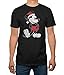 Disney Mickey Mouse Santa Men's T-Shirt (X-Large, Black)