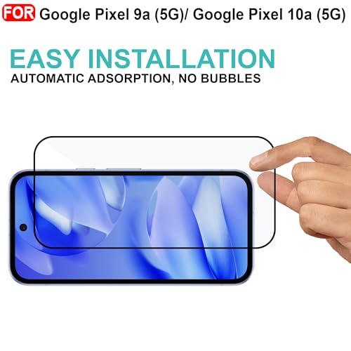 Image of CEDO Tempered Glass for Google Pixel 9a / Pixel 10a (5G) | Screen Protector Full HD Quality Tempered Glass Anti-Scratch Edge to Edge Coverage with Easy Installation Kit (Black)