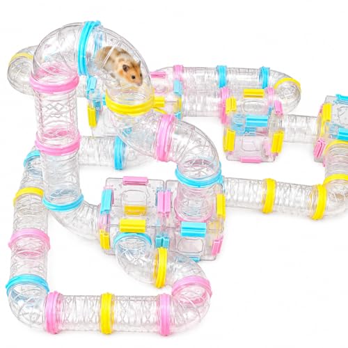 94 pièces DIY Hamster Tunnel Tube Terrain de Jeux Module,Maison Plate-Forme Accessoires de Cage pour Hamster Souris et Autres Petits Animaux