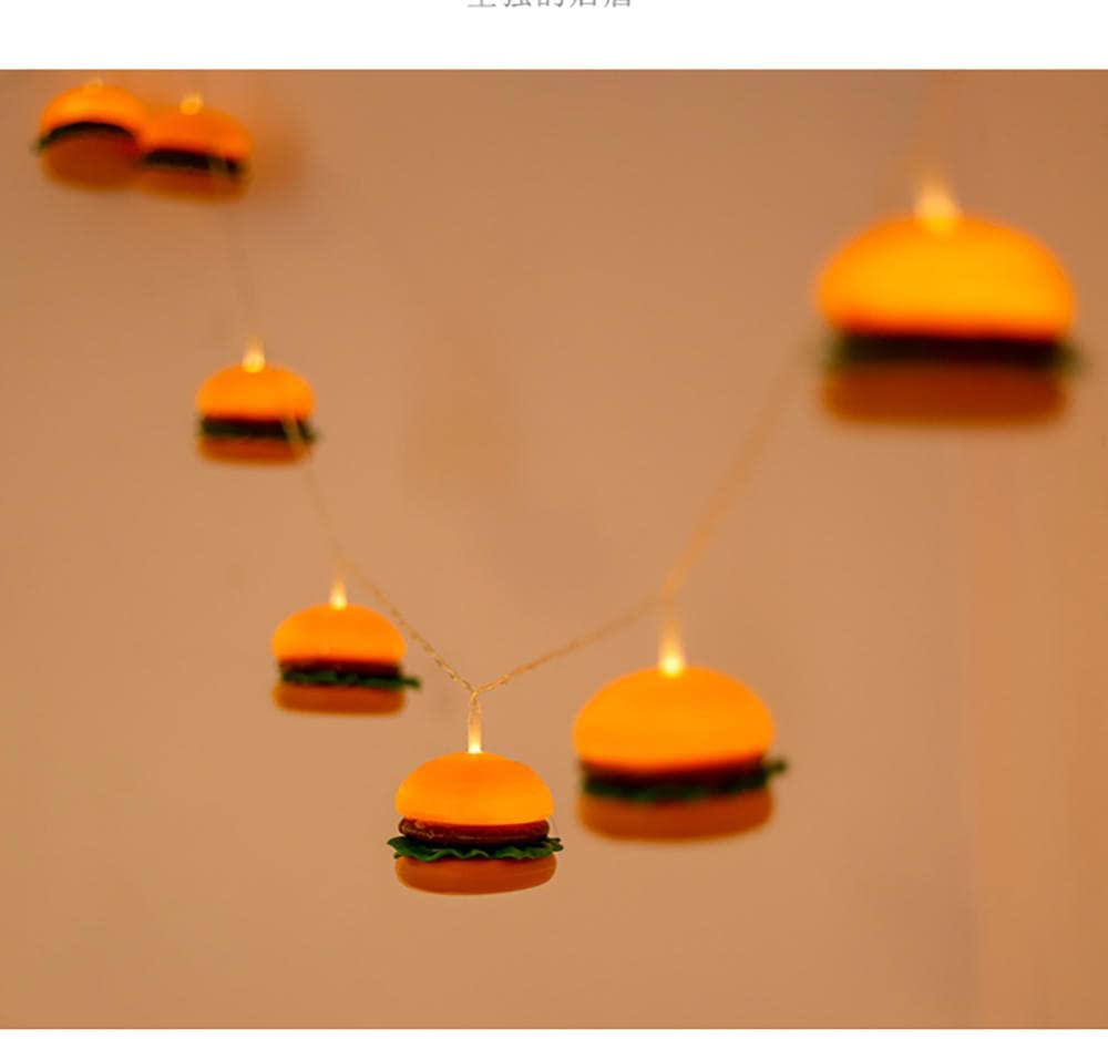 Cadena de luces creativas | Luces decorativas blancas cálidas 10LED 6,5 pies | hadas con pilas for fiestas cumpleaños en interiores que(Sandwich)