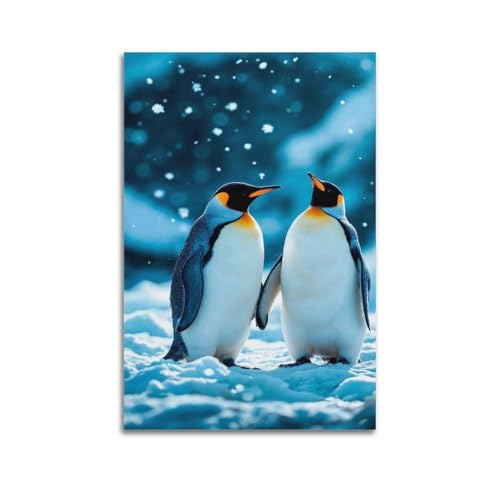 Décoration murale pingouins moderne 60x90cm en impression artistique haut de gamme