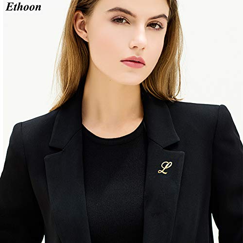 image for ETHOON Initial Letter Brooch Pin Small Lapel Pin Tie Tack Name Persona