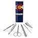 Rustic Distressed Colorado State Flag Stainless Steel Manicure Pedicure Grooming Beauty Care Travel Kit