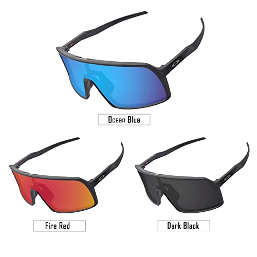 Image of Polarized Replacement Lens for Oakley Sutro OO9406 Sunglass -Ocean Blue+Black+Fire Red
