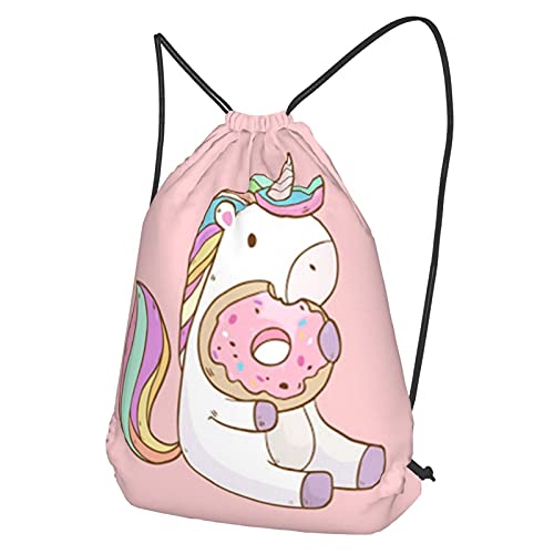 Cute Unicorn Drawstring Bag Backpack For Kids Women Girls Gym String Bags Waterproof Resistant Nylon For School Shopping Sport Yoga #TOP2