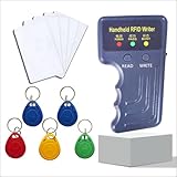 Handheld 125khz RFID Reader Writer,AWID and HID Copier with 5 T5577 Keyfobs & 5 White Cards