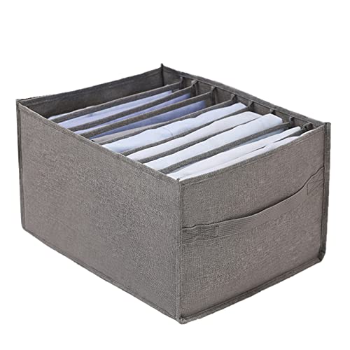 RHNTGD Wardrobe Organiser 2Er-Pack Jeans T-Shirts Fach Schublade Aufbewahrungsbox Für Kleidung, Hosen, Schlafzimmer, Kleiderschrank, Artefakt Teleskop-Aufbewahrungsbox (neun Gitter, grau) Cover