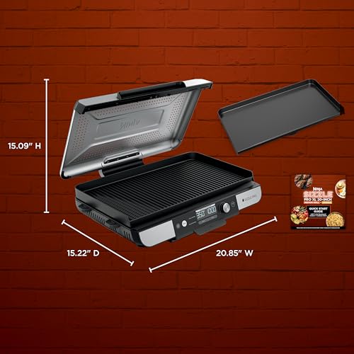 Ninja Sizzle Pro XL 20-Inch Indoor Griddle + Grill, Detachable Ventilated Lid, Grease Control, Ceramic Nonstick Plates, Even Edge-to-Edge Cooking, Extra Large Capacity, Versatile, Silver, GX101C by Ninja - Image 7