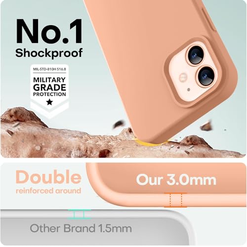 Image of LOVE 3000 Designed for iPhone 12 Case /iPhone 12 Pro Case, Premium Silicone with [Soft Anti-Scratch Microfiber Lining] Shockproof Protective Phone Case for Men Women Girls 6.1 inch, Cantaloupe