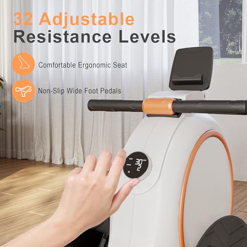 Superun Rowing Machine for Home Gym - rowing Machine with 32 Levels Quiet Magnetic Resistance, Cardio Rowing Machine with LCD Display APP Compatible - Image 3