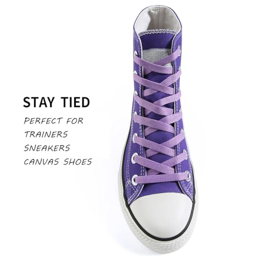 Image of VSUDO Shoe Laces for Sneakers, Shoelaces for Sneakers, Athletic Shoelaces | 8mm Flat Men Women Replacement Shoe Strings, Durable Polyester, Stay Tied, Running Walking Gym Sports Shoestrings