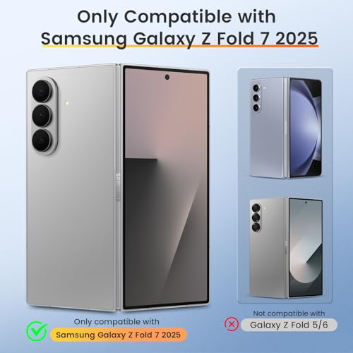 VEGO for Samsung Fold 7 Case with Hinge Protection& Slide Lens Cover,Blue - image 2