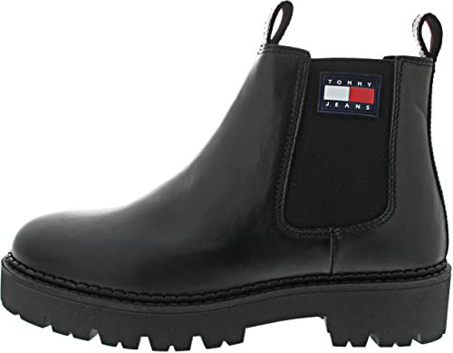 Tommy Hilfiger Herren Chelsea Heritage-Logo Niedriger Stiefel, Schwarz, 44...