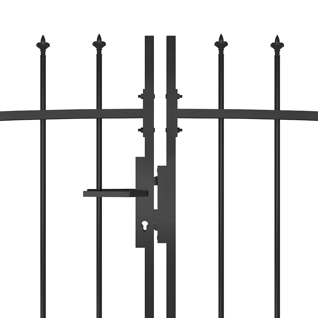 vidaXL Gartentor mit Speerspitzen 5x1,5m Schwarz Stahl Einfahrtstor