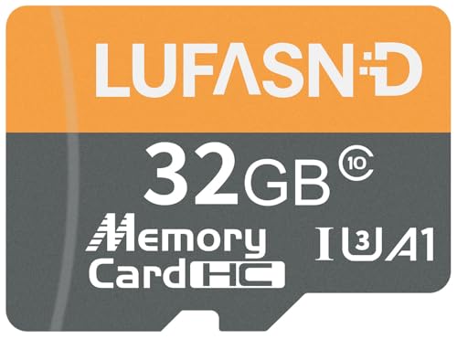 Lufasnd 32GB Micro SD Card with Adapter, High Speed U3 C10 V30 SDXC Memory Card Up to 100MB/s, 4K Video Recording for GoPro, Smartphone, Camera, Tablet, Dash Cam