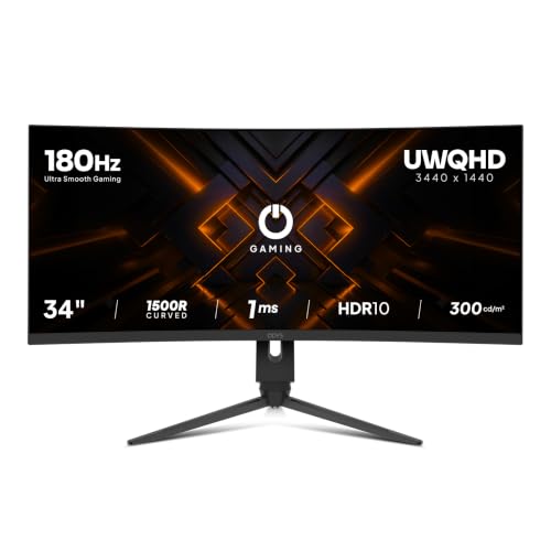 ODYS XP34 PRO-X 34 Zoll UWQHD Curved Gaming Monitor, höhenverstellbar