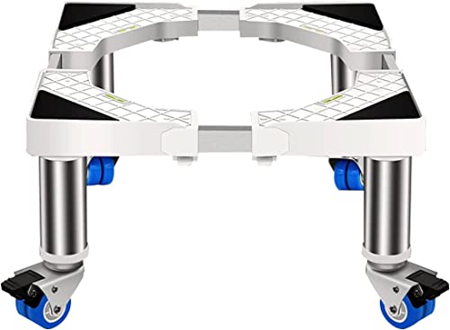 AYCDL Support pour Lave-Linge, Base Mobile Et Réglable (Longueur/Largeur 41-65 Cm), Compatible Lave-Vaisselle, Panier Haut Universel, Grand Bac Extérieur, Plateaux De Sol, 4/8/