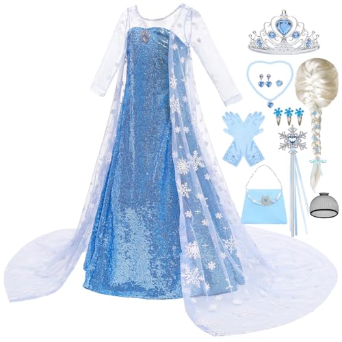 Vestido de Princesa Azul para Niñas con Accesorios