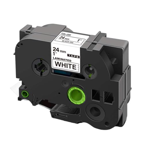 Ruban adhésif 24mm compatible 251 noir sur blanc pour cartouche d étiquettes et étiqueteuse