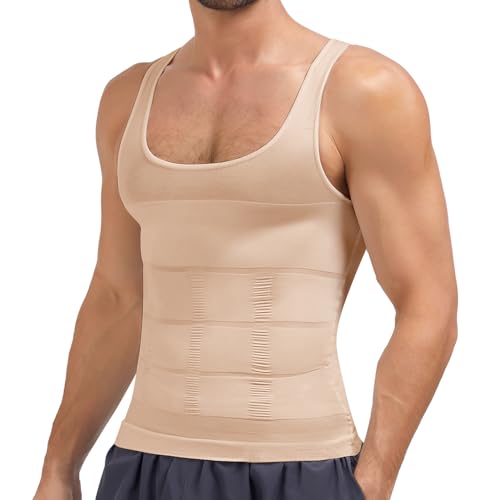 Wivzo Shapewear Bauch Weg Herren Elastische Unterhemd Herren Tight Kompressionsshirt Taillenformer Figurformend Body Shaper Herren