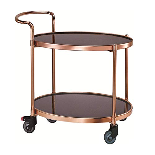 Este Carrito de Servicio de 2 Niveles para lingotes de Oro - Carrito de Cocina móvil con Ruedas y Cerradura para Almacenamiento de Vino - Mesa de Servicio móvil para Fiestas y recepciones en