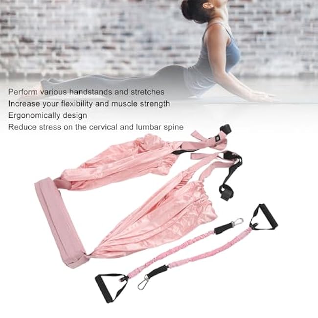 Waist Back Leg Stretch Strap Split Inversion Fitness Band Hammock Pink for Stretching Assist Trainer