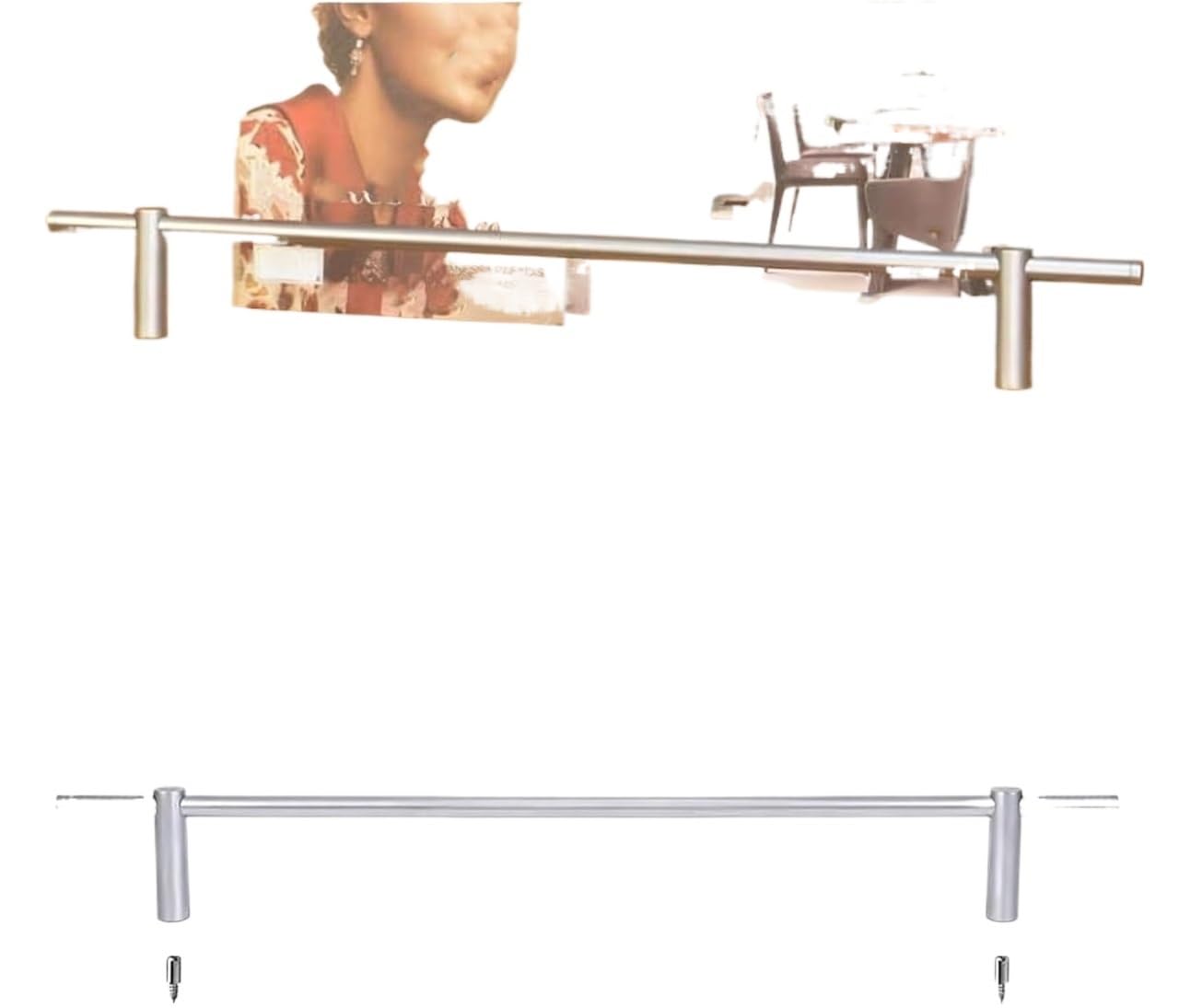NIUSABOU Aluminum Shelf Guard, Aluminum Shelf Decorative Tipp Rail Shelves Cabinets Kitchen Storage 36-107cm(76cm)