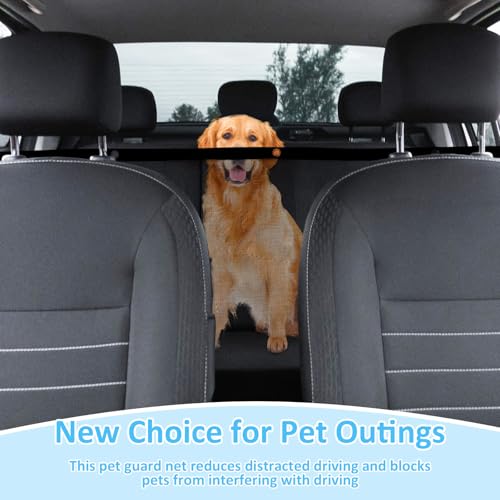 2 Stück Hundegitter Auto 115x63cm Hundenetz Auto mit Verstellbarem Seil Haken Hunde Sicherheitsnetz Hundenetz Universal Hundegitter für Kombis LKWs PKWs