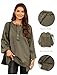 AlvaQ Oversized Sweatshirts For Women Fall Winter Cute Solid Color Patchwork Pullover Tops Button Collar Henley Sweatshirts Outfits Fashion 2025 Green Medium