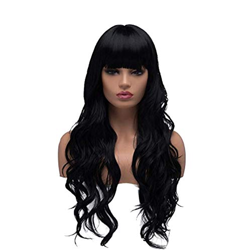 Perruque femme noire longue résistant à la chaleur pour réussir votre look de fête