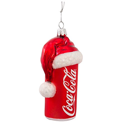 Coca-Cola Kurt Adler 4 – 1/2-inch Cristal diseño Puede con Gorro de Papá Noel