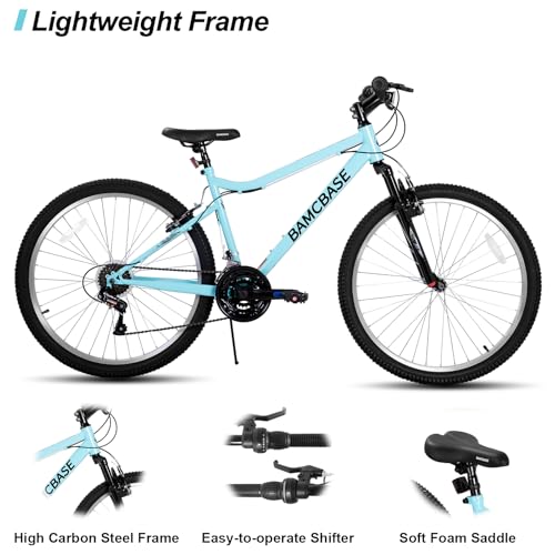 HILAND 26 Inch Womens and Mens Mountain Bike, 18 Speed Steel