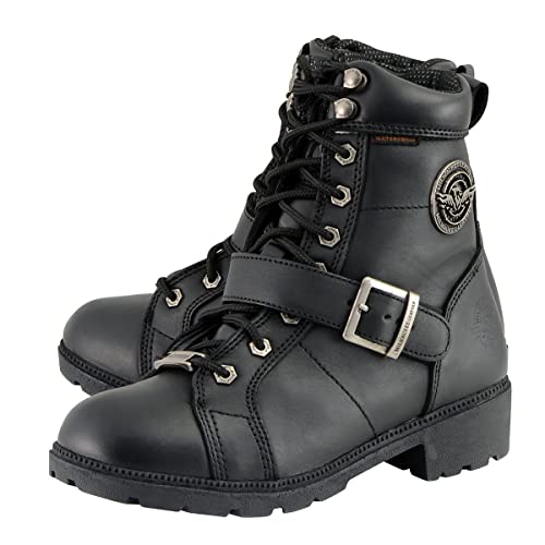Milwaukee Leather Women's Premium Leather Lace-Up Motorcycle Rider Boots Collection MBL - 9 by Milwaukee Leather - Used condition - Image 4