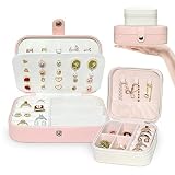 2 Stücke Schmuckkästchen Schmuckaufbewahrung reise, klein schmuckkasten Damen schmuckschatulle kinder schmuckbox schmuckkoffer Jewelry Box Organizer für Ringe, Ohrringe, Halskette, Geschenk