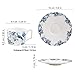 fanquare 9oz Bone China Tea Cup and Saucer Set for 1, Blue and White Coffee Cup with Plate Set, British Floral Porcelain Tea Cup for Women