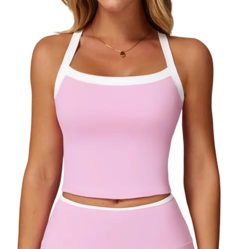 Soutien-gorge de sport anti-frottement rose S à dos croisé respirant