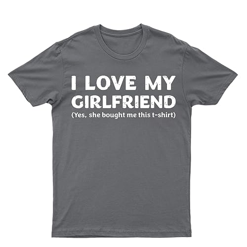 Image of I Love My Boyfriend T-Shirt World's Best Boyfriend T-Shirt Soulmates Forever T-Shirt Men's Unisex Tee Love Top Charcoal L
