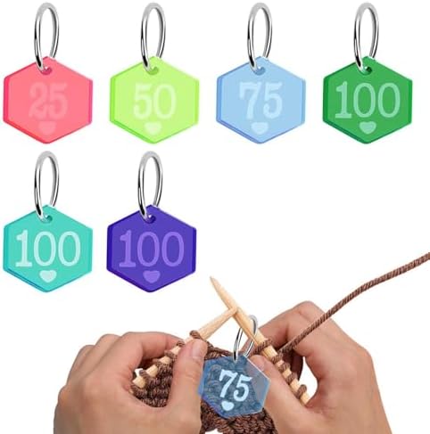 Hisxrcal Crochet Markers Number Knitting Stitch Markers Locking Stitch Clips Hooks Acrylic Wider Opening Fast to Attach Suitable for Knitting Crocheting - 3