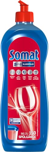Somat 5in1 Klarspüler (750 ml), Spülmittel-Zusatz für schnelle Trocknung, Klarspüler für Geschirrspüler verleiht brillanten Glanz auf Gläsern, Geschirr und in der Maschine, bis zu 150 Spülgänge