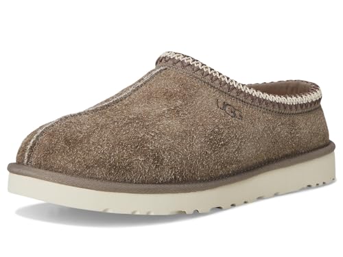 UGG Men's Tasman Shaggy Suede Slipper, Smoke Plume, 10