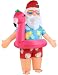 PAFIGA Christmas in July Inflatable Costume Adult Santa Blow Up Costumes Funny Flamingo Summer Hawaiian Blowup Outfit Xmas Holiday Party Cosplay Suit for Men Women Unisex Full Body