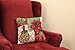 Tache Festive Christmas Poinsettia Elegant Holiday Tidings Decorative Tapestry Accent Throw Pillow Cushion Cover, 2 Piece 16 x 16