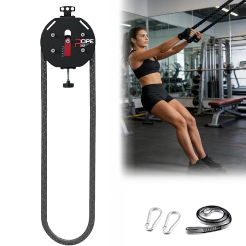 Endless Rope Machine - Cable Pulley System - Portable Home Gym Equipment With Adjustable Resistance, Closed-Loop Nylon Rope For Full Body Strength