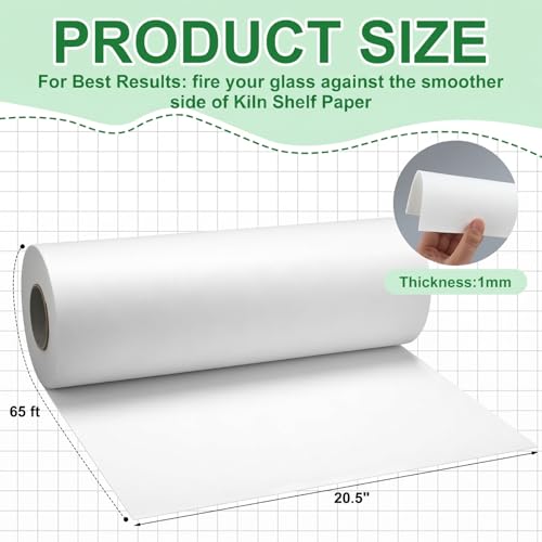 Honoson 65 ft x 20.5 Inch Kiln Shelf Paper Roll - Ceramic Fiber Paper High Temperature Temp Insulation Gasket Material Fireproof Kiln Sheet for Microwave, Stove, Fireplace, Ceramic Fusing by Honoson - Image 2