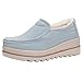Produktbild OYSOHE Damen Turnschuhe, Winter Warme Wildleder Wohnungen Muffin Schuhe Freizeitschuhe Creepers Mokassins OutdoorGrau(Plus Baumwolle)37.5 EU