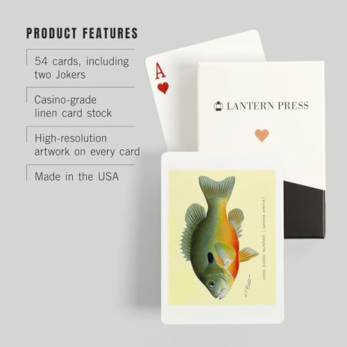 Baraja de 52 cartas estilo póker con arte pez sunfish miniatura 3
